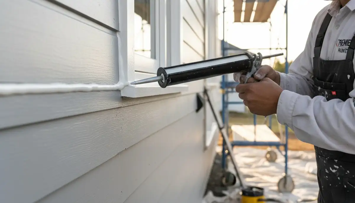Professional caulking and sealing on Albany NY home exterior by local painting contractors