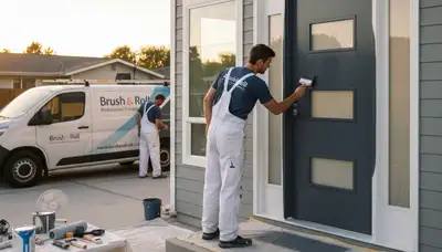 Professional door painting service in Albany, NY by expert house painters for lasting curb appeal