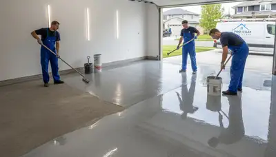 Professional epoxy floor coating in Albany NY garage by local painting contractors