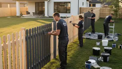 Professional fence painting in Albany, NY with durable weather-resistant coatings for wood and metal fences