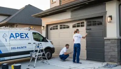 Professional garage door painting in Albany, NY with durable finishes for lasting curb appeal
