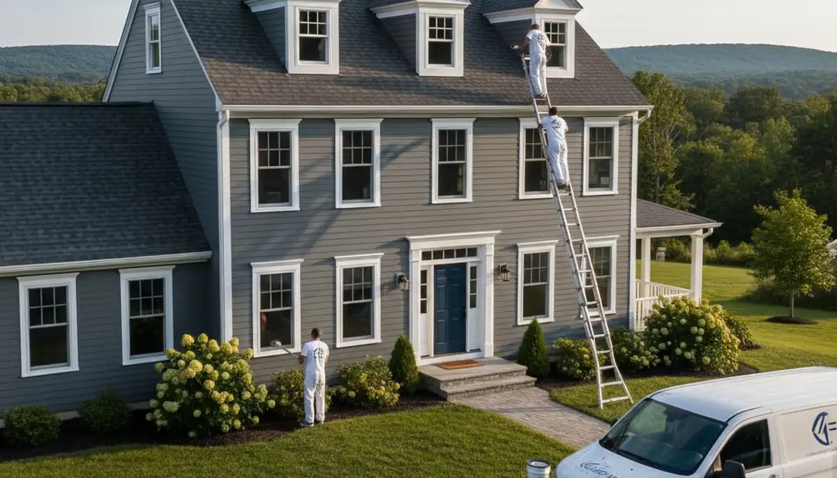 Professional house painters transforming Albany NY home exterior with expert painting services