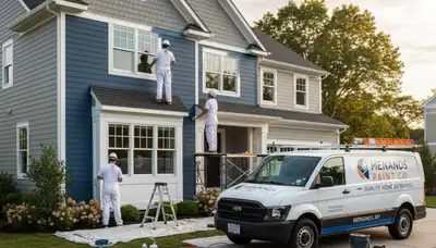 Albany, NY house painting contractor painting a home exterior with professional finish