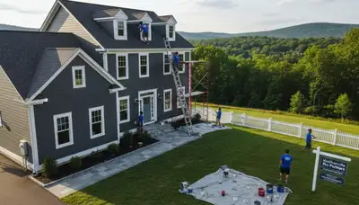 Professional house painters improving home exterior finish in Albany, NY
