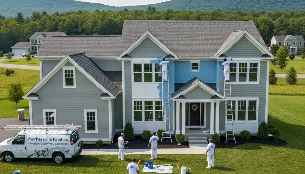 Professional house painters restoring Albany NY home exterior with high-quality paint finish