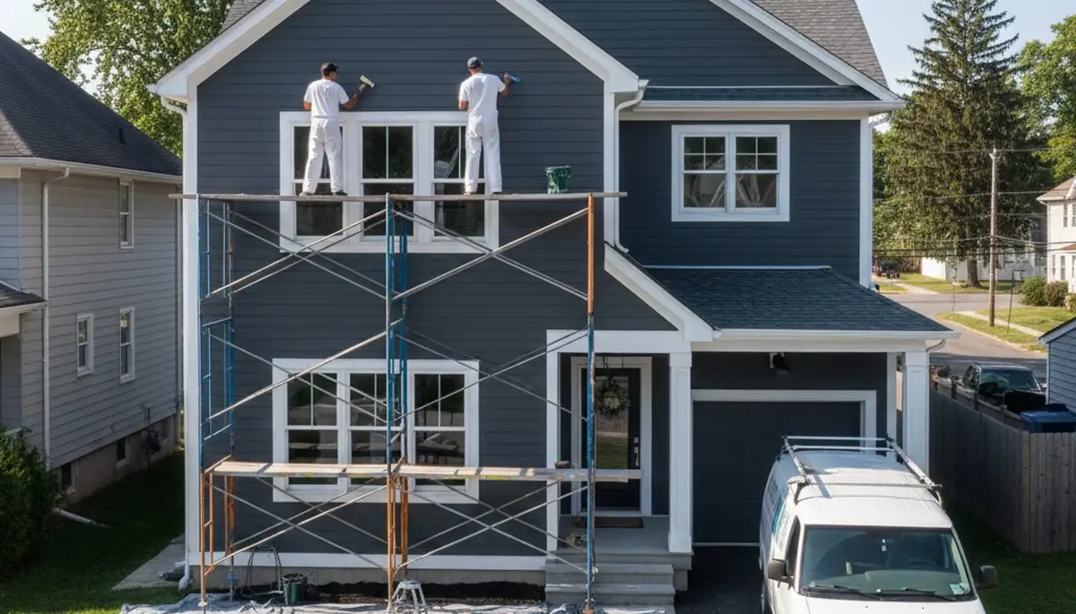 Albany, NY house painters refreshing a home exterior with professional painting services
