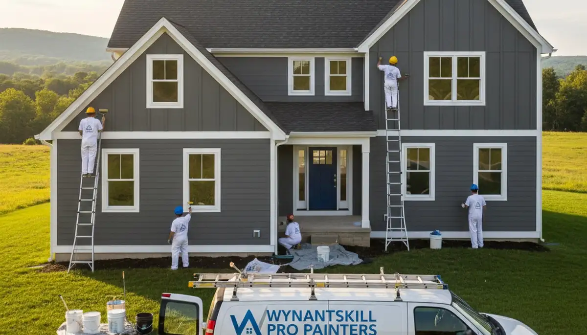 Professional house painting contractors working on residential exterior in Albany, NY