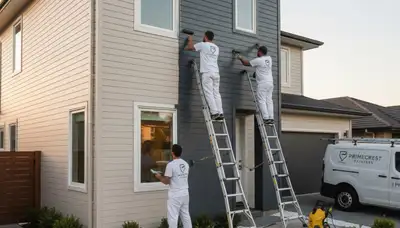 Professional siding painting on Albany NY home exterior for durable weather-resistant finish
