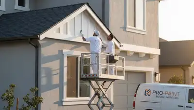 Professional trim and fascia painting on residential home exterior in Albany, NY
