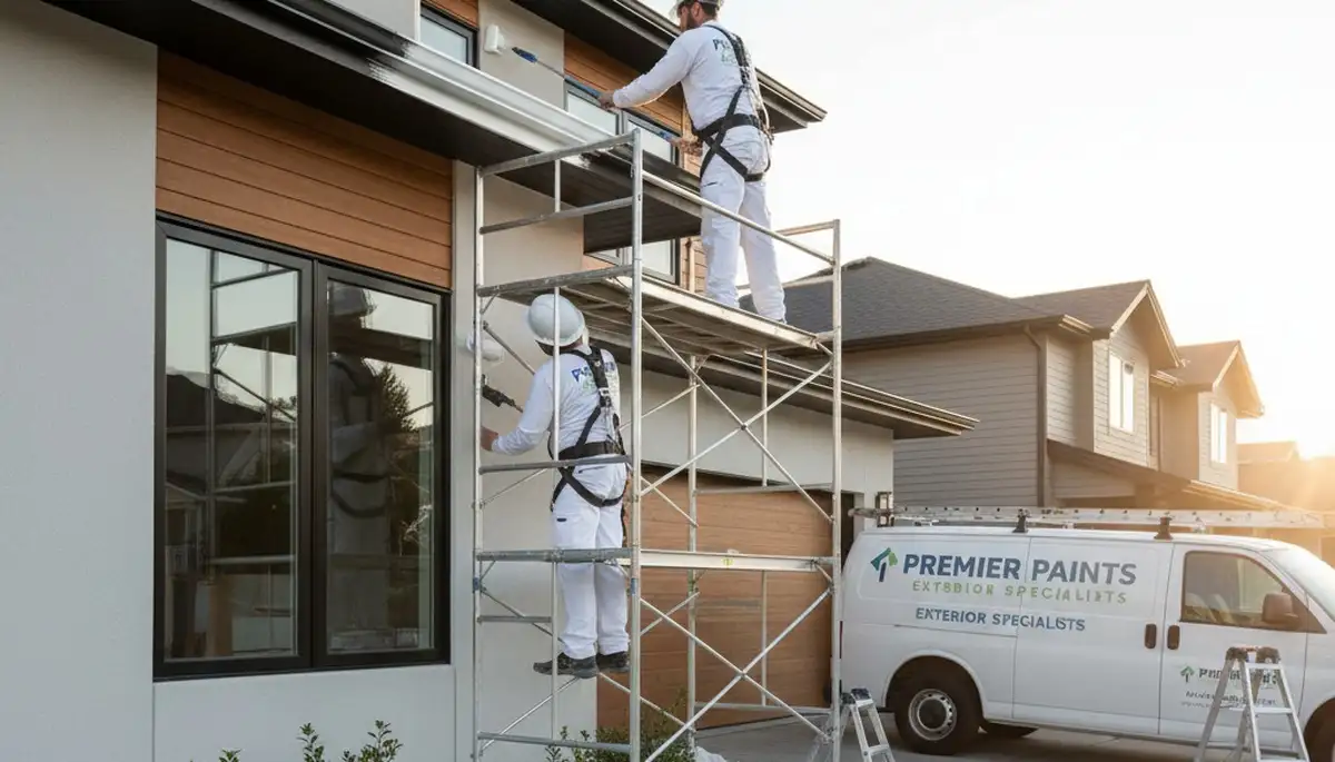 Professional trim and fascia painting on Albany NY home exterior by expert house painters