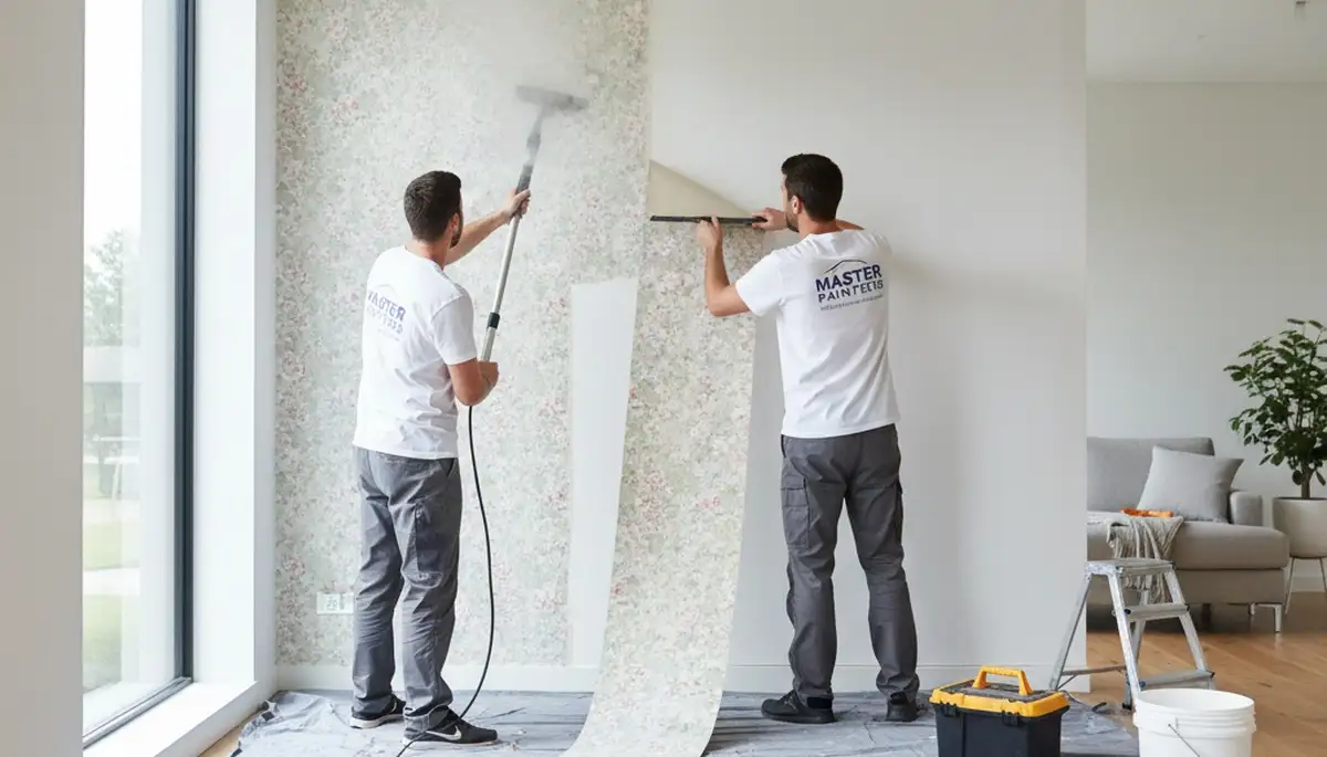 Professional wallpaper removal by house painters in Albany, NY restoring smooth interior walls